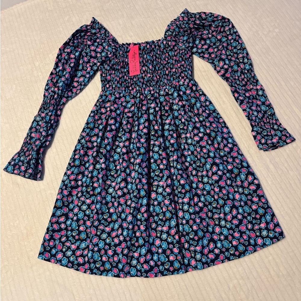 Lilly Pulitzer Black and Pink Floral Dress